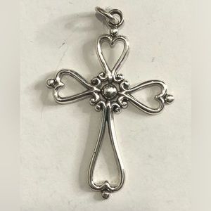 925 Sterling Silver Oxidized Roman Style Cross Pendant